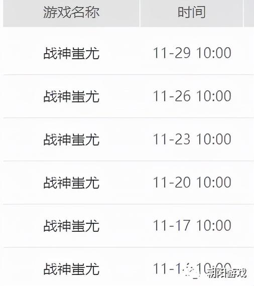 传奇类手游开服表