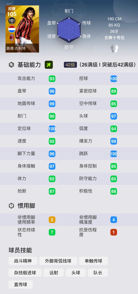 实况手游传奇球员品级打破表